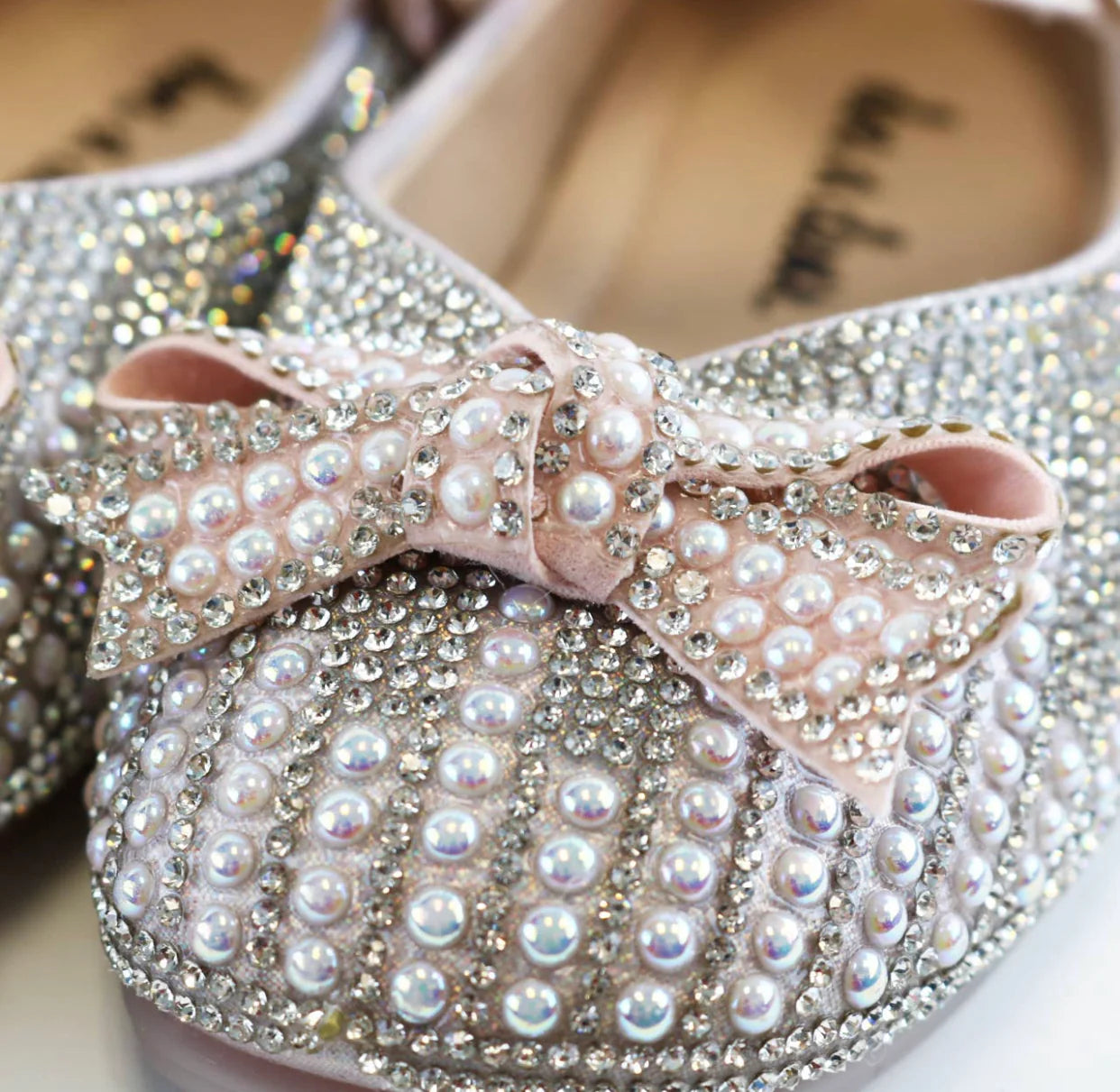 Pink Pearl & Rhinestone Shoes