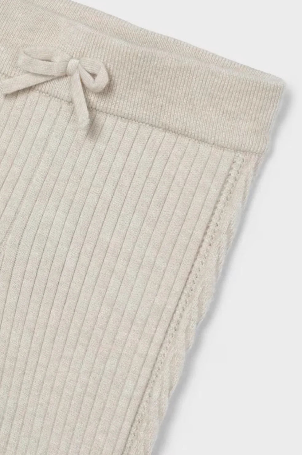 Girls Ivory Knit Leggings