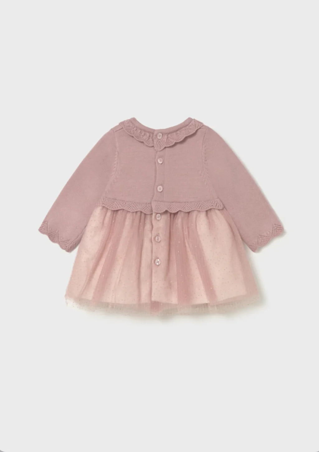 Baby Girls Pink Knit Tulle Dress