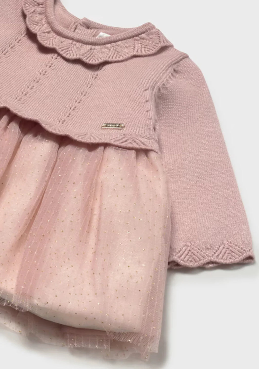 Baby Girls Pink Knit Tulle Dress