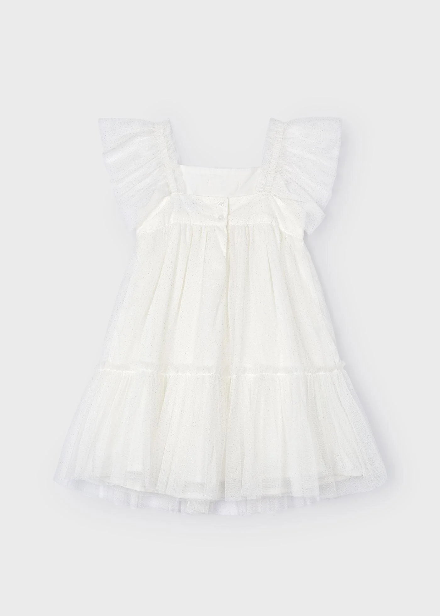 Girls Off White Tulle Dress