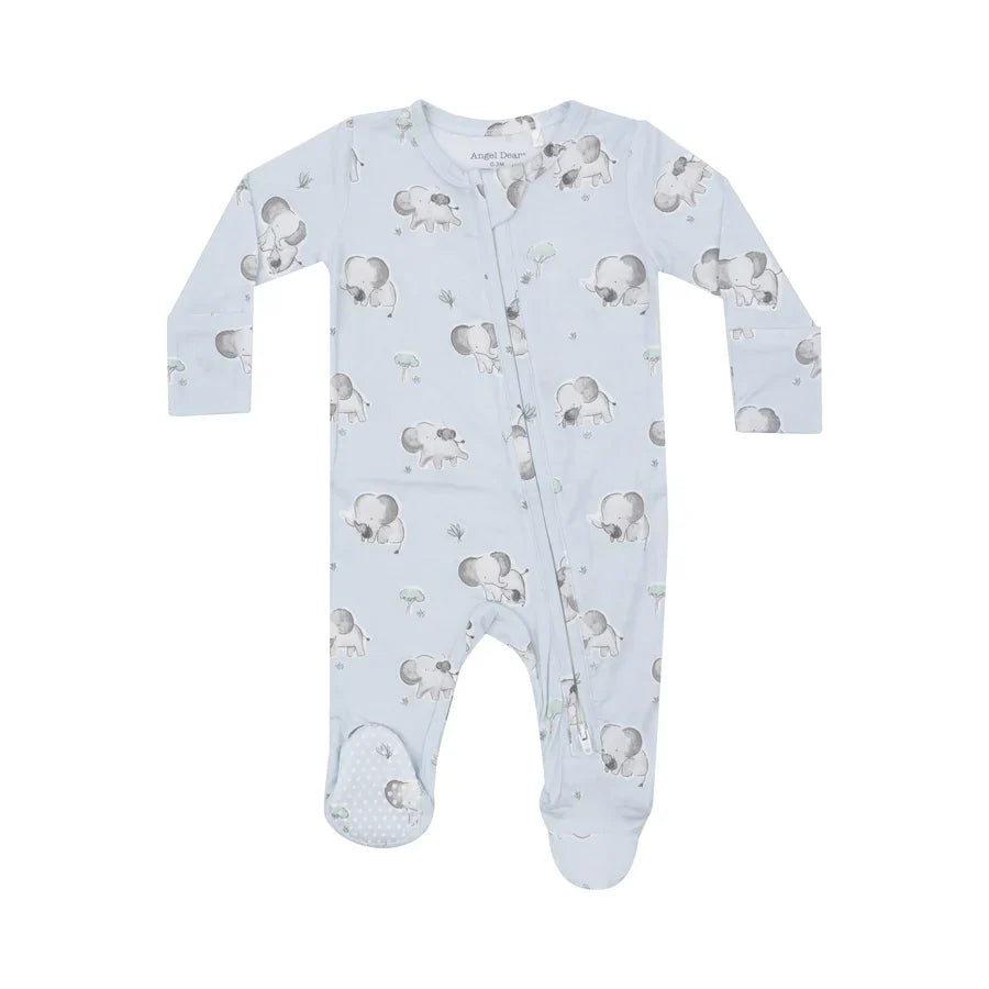 Boys Elephants Bamboo Footie