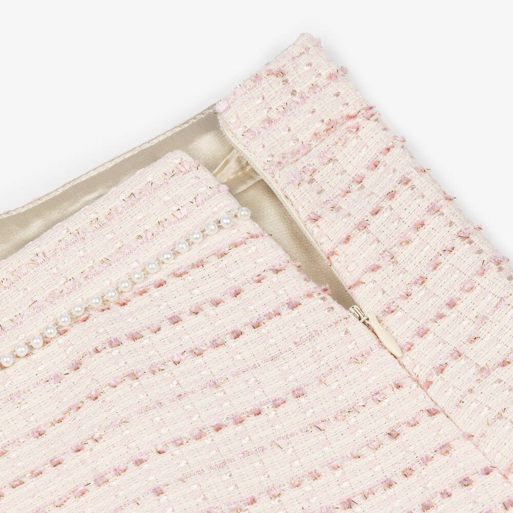 Girls Pink Tweed Set