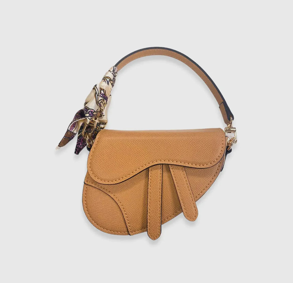 Girls Beige Saddle Purse