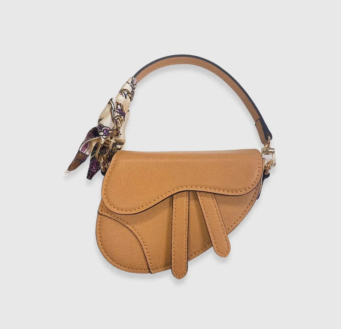 Girls Beige Saddle Purse