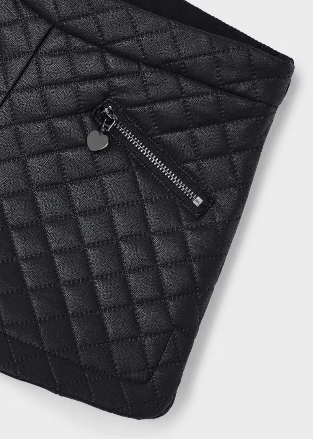 Girls Black Quilted Shorts