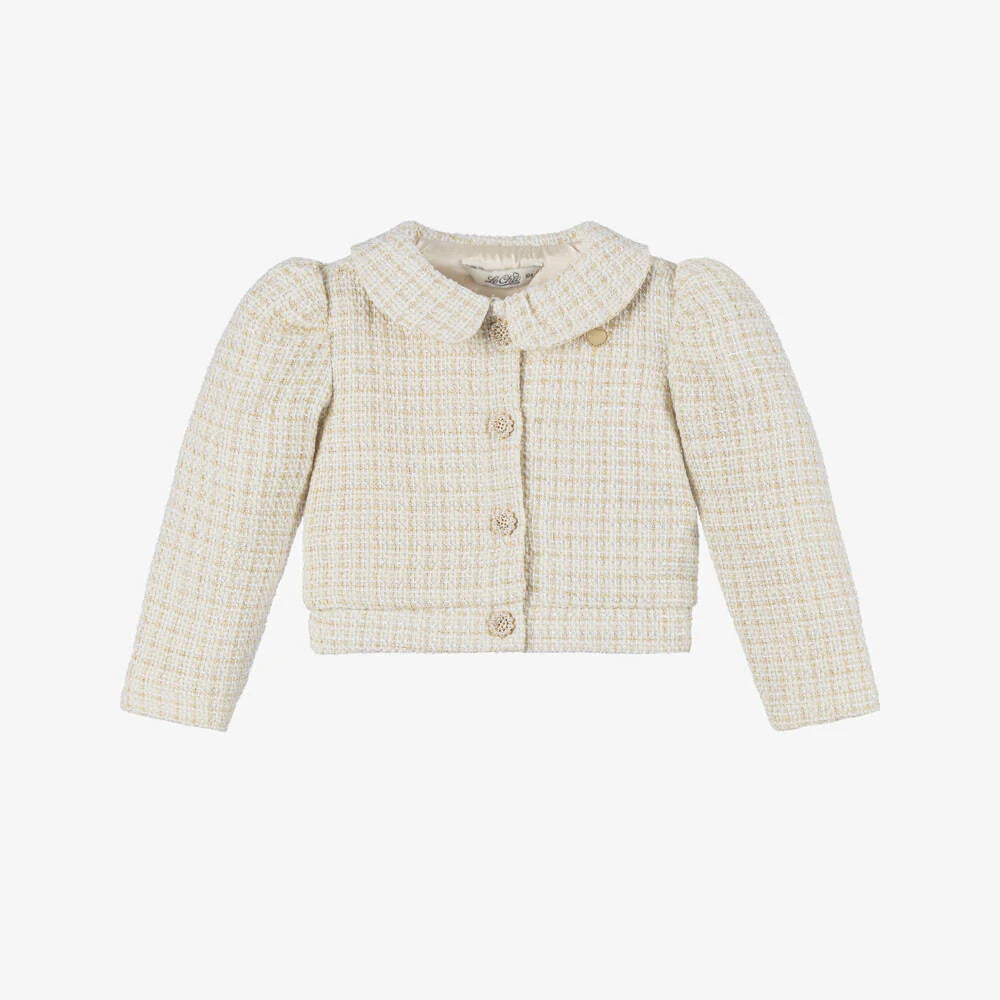 Girls Gold Tweed Set