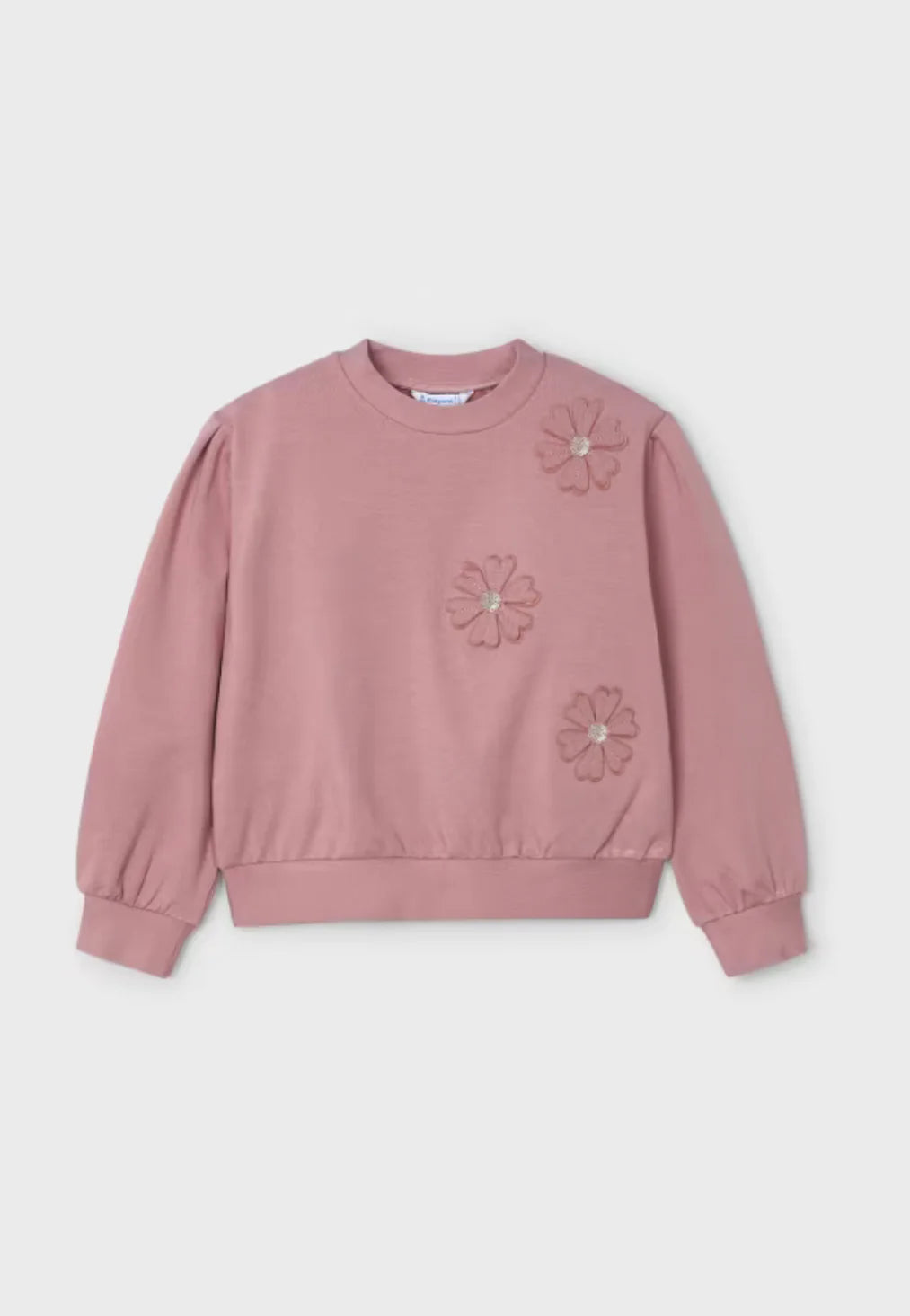 Girls Floral Applique Sweatshirt