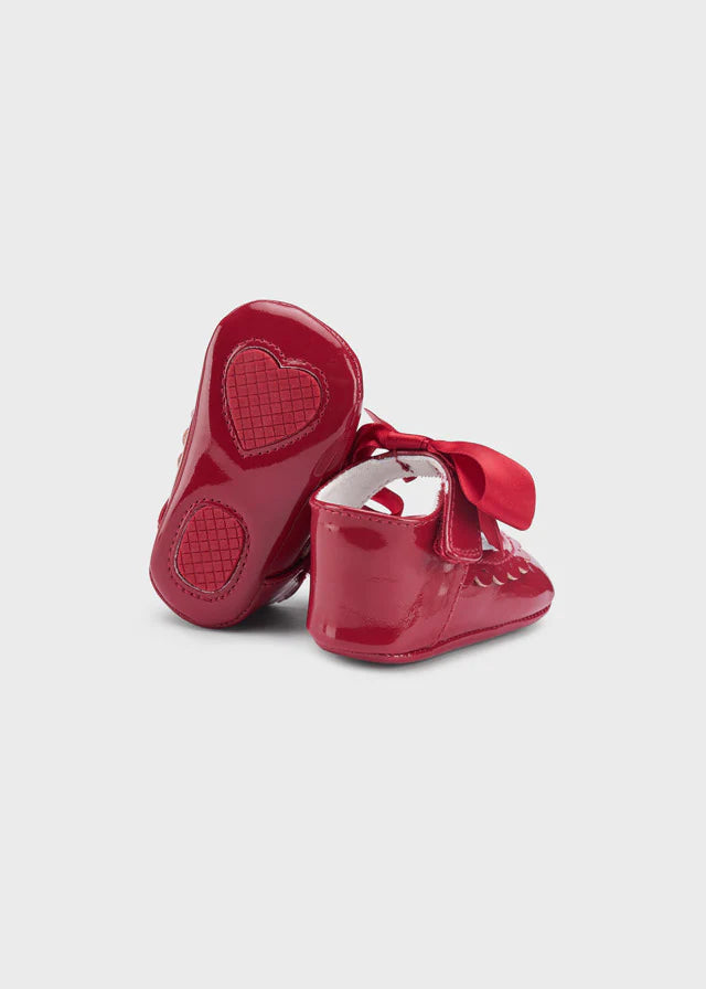 Red Bow Baby Shoes