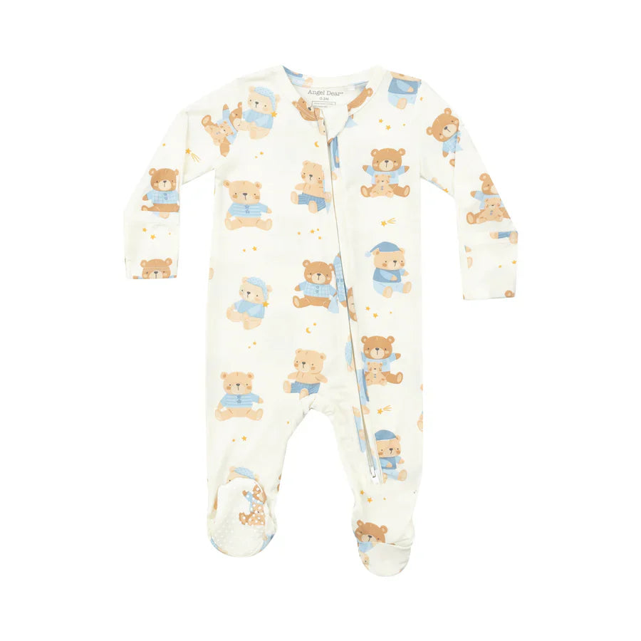 Boys Teddy Bear Bamboo Footie