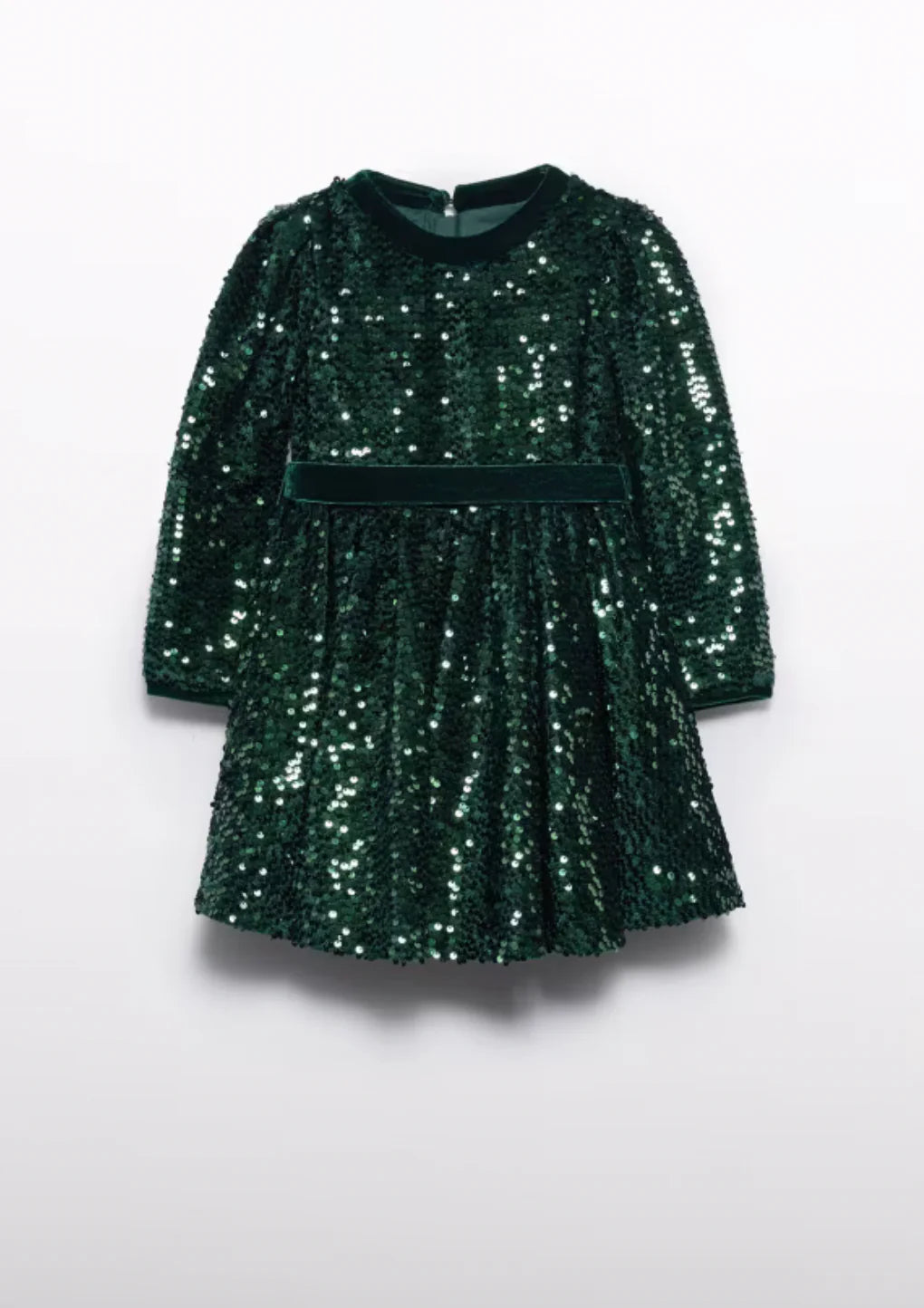 Girls Green Sequins Dress