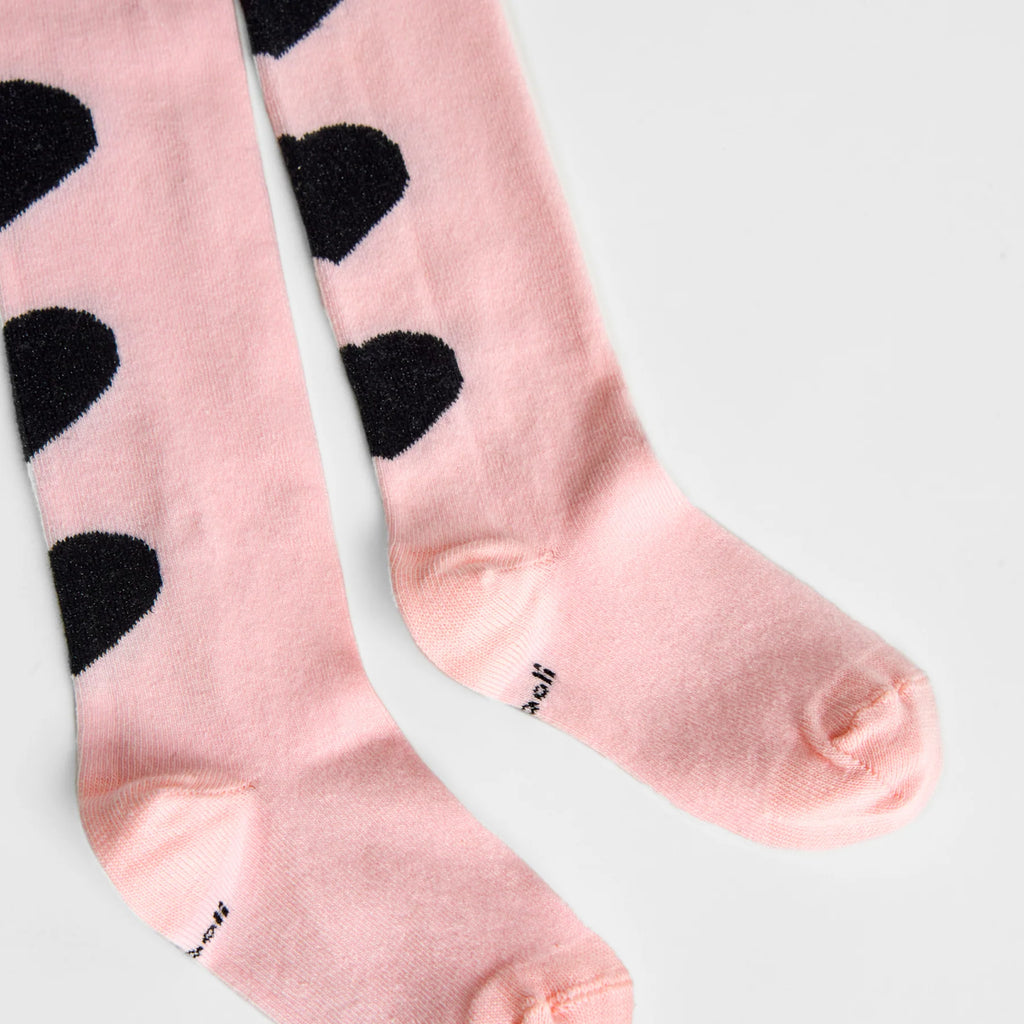 Pink Cotton Hearts Tights