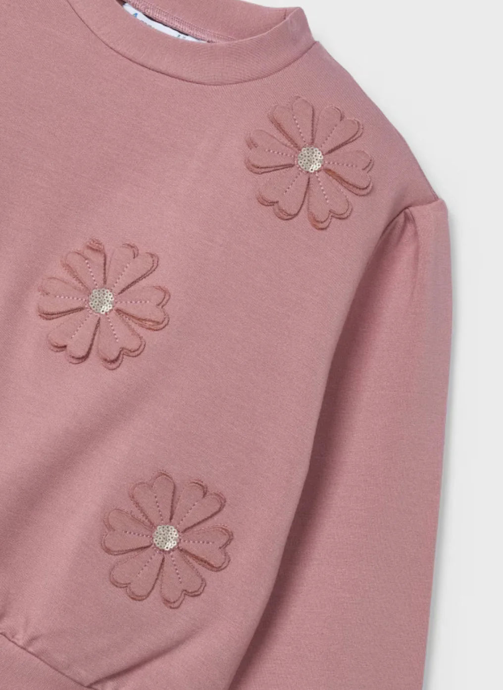 Girls Floral Applique Sweatshirt