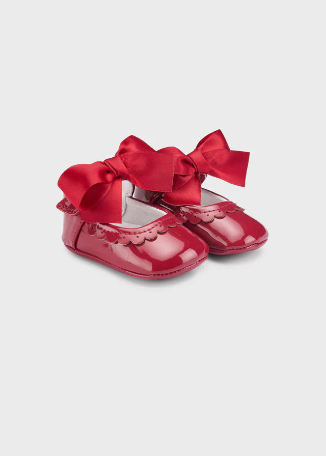 Red Bow Baby Shoes