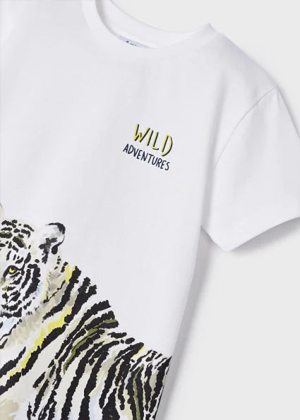 White Cotton Tiger T-Shirt