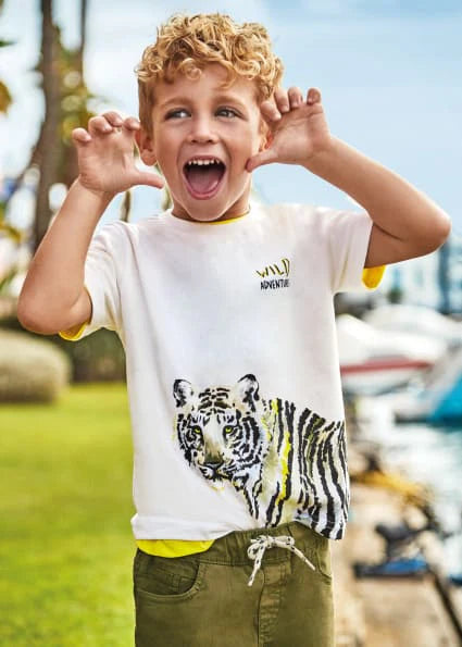 White Cotton Tiger T-Shirt