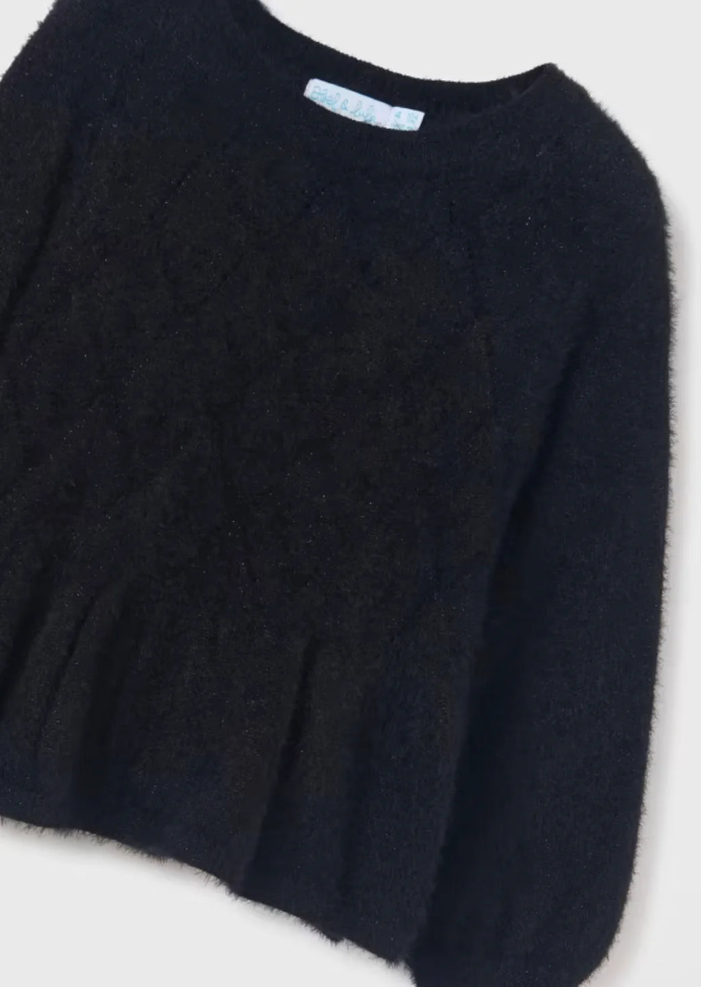 Girls Fluffy Black Sweater