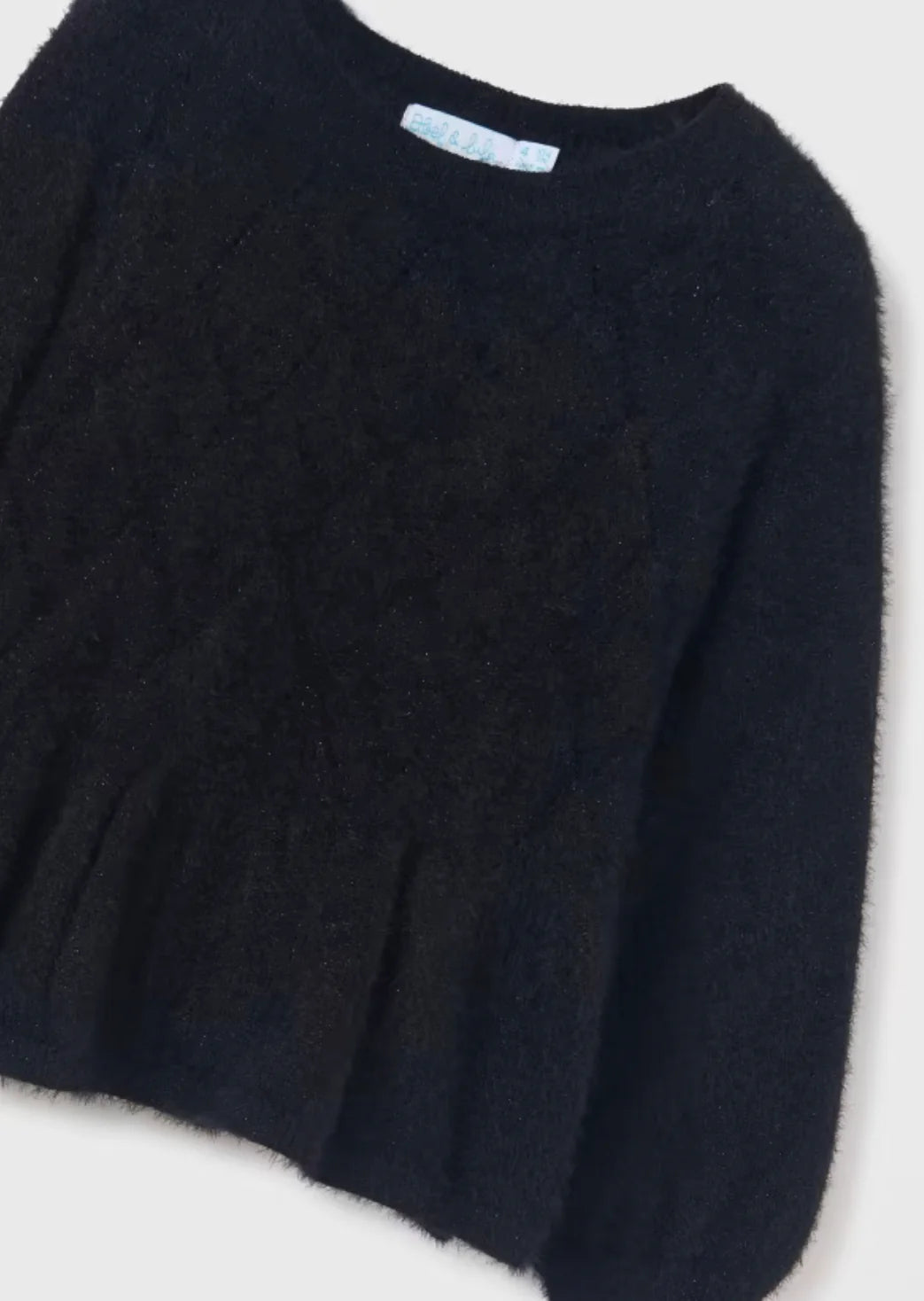 Girls Fluffy Black Sweater