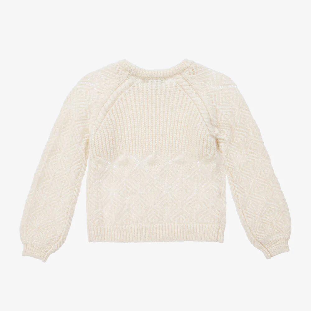 Girls Ivory Knit Sweater