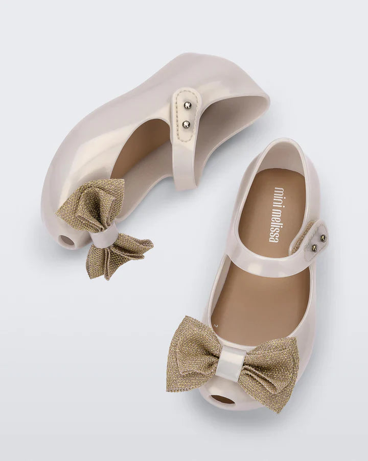 Mini Melissa Beige Bow Shoes