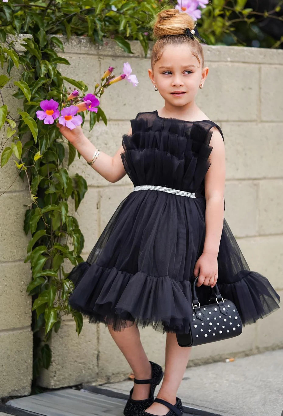 Girls Black Tulle Dress
