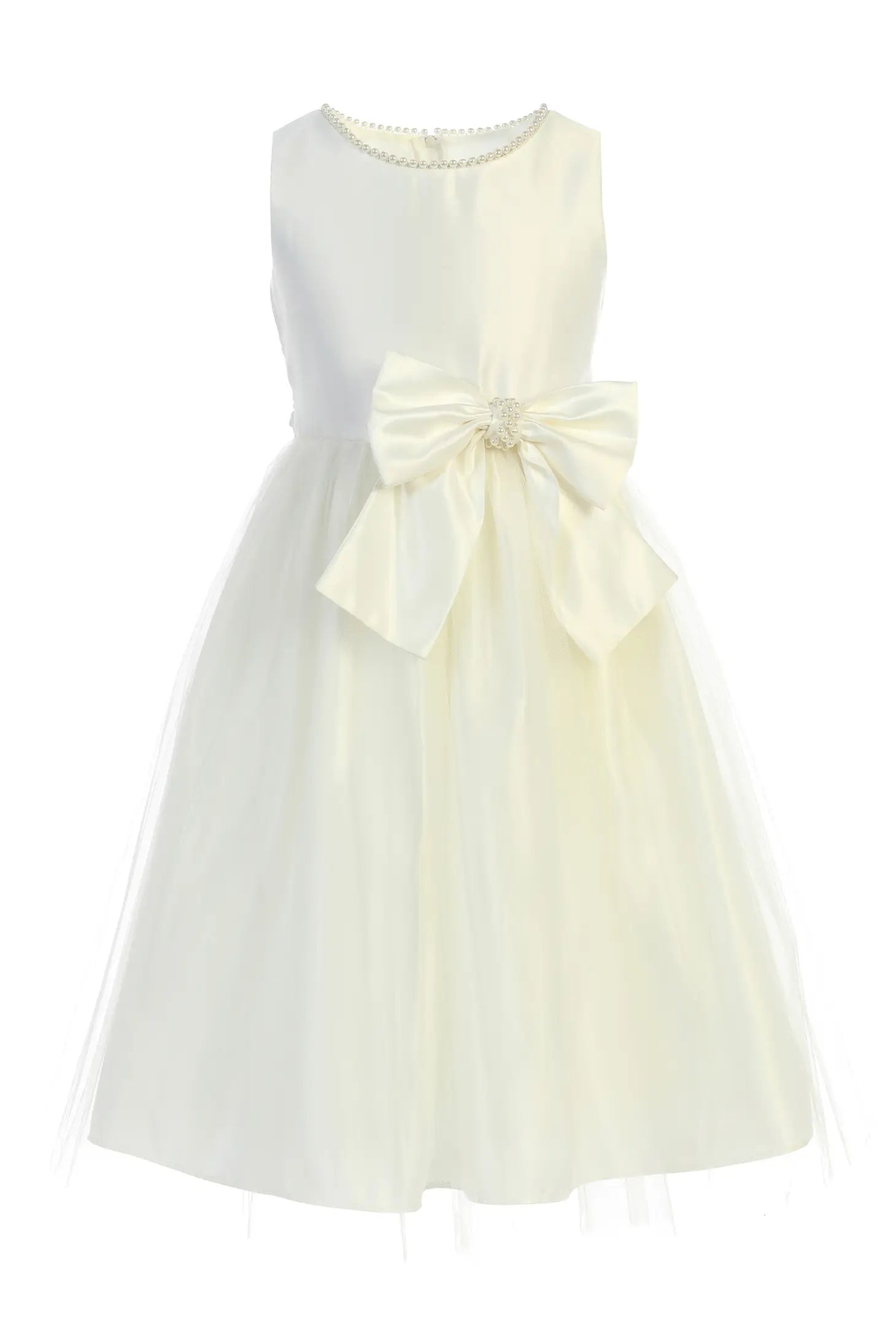 Ivory Satin Tulle Dress