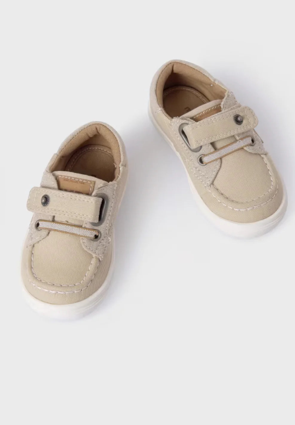 Boys Beige Fabric Shoes