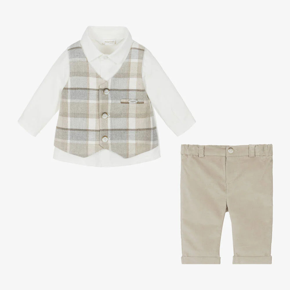 Baby Boys Beige Outfit Set