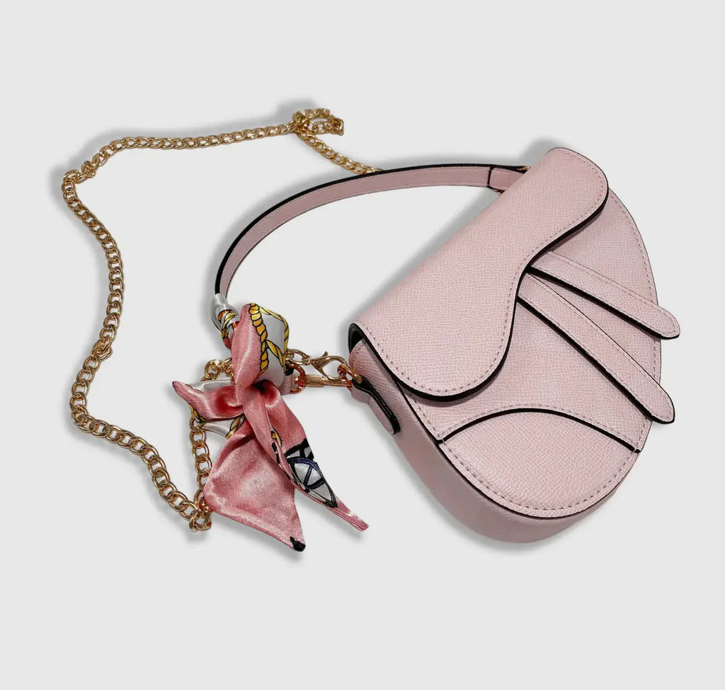 Girls Pink Saddle Purse