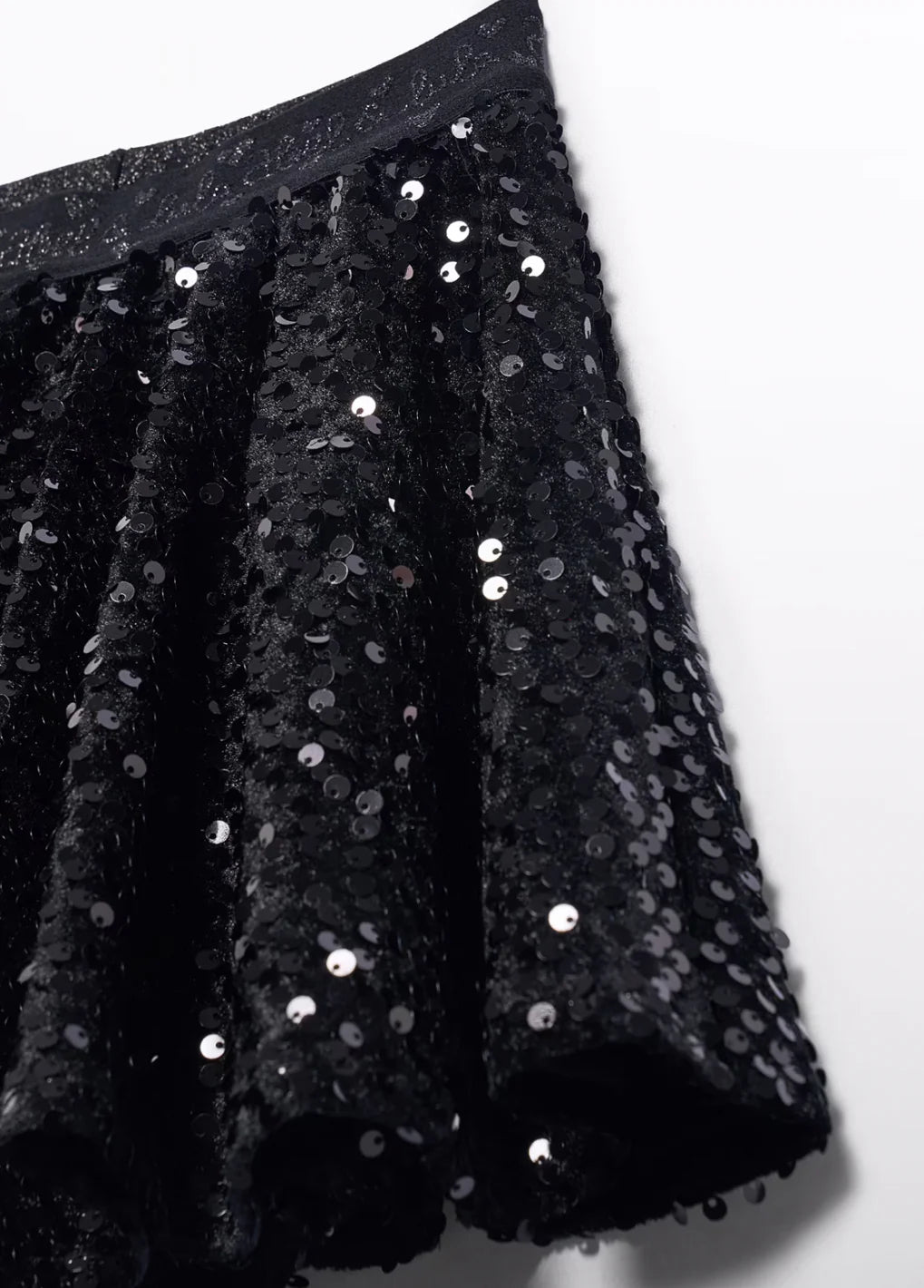 Girls Black Sequin Skirt