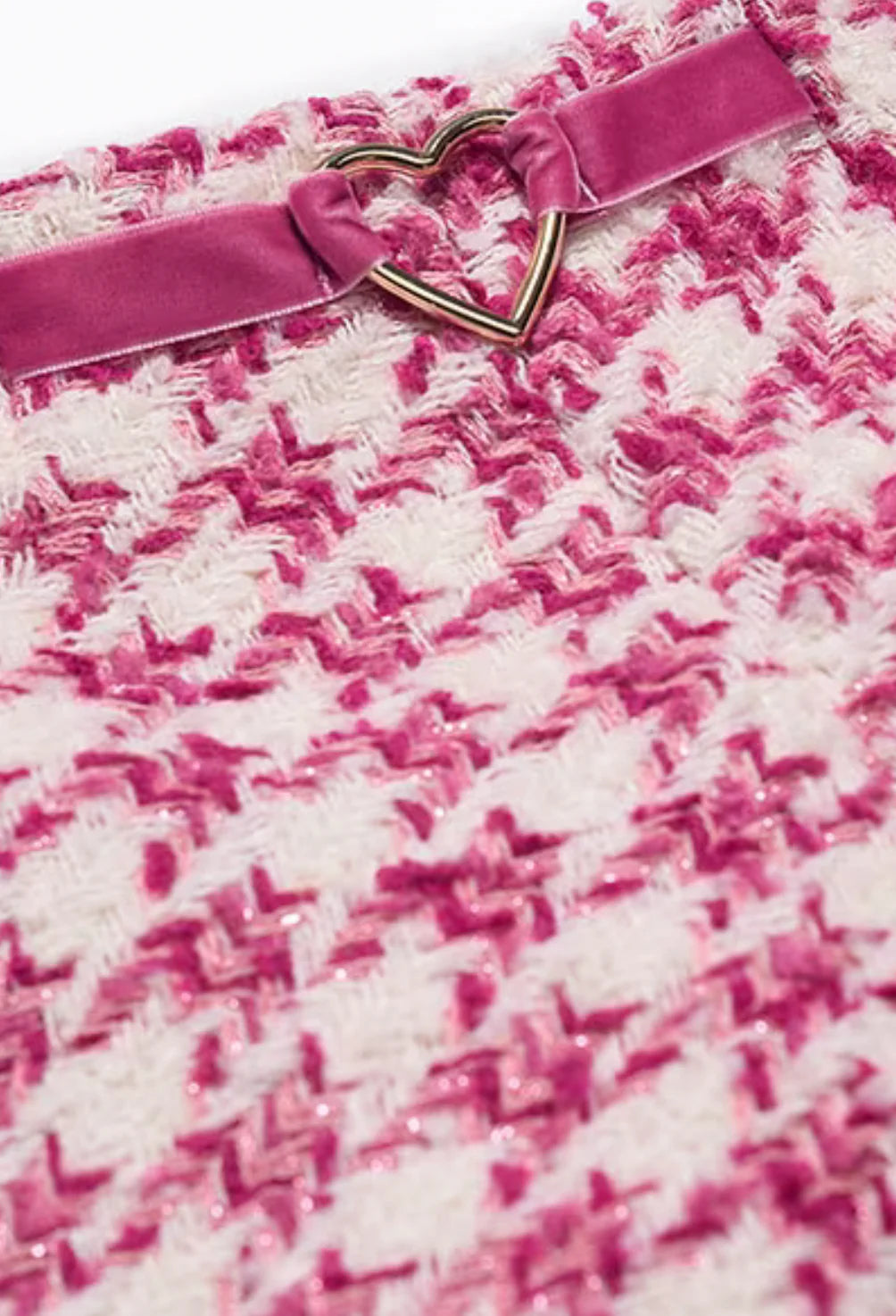 Girls Pink Tweed Shorts