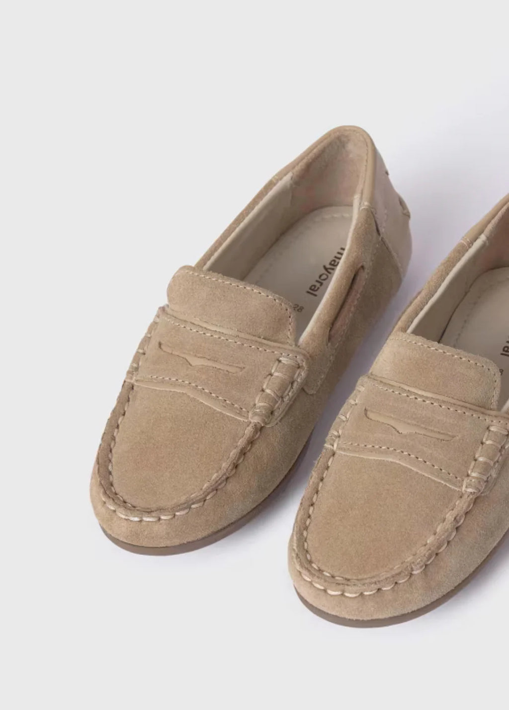 Boys Beige Moccasin Shoes