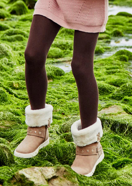 Beige Faux Fur Boots