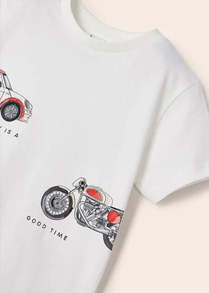 Red Cars Print Cotton T-Shirt