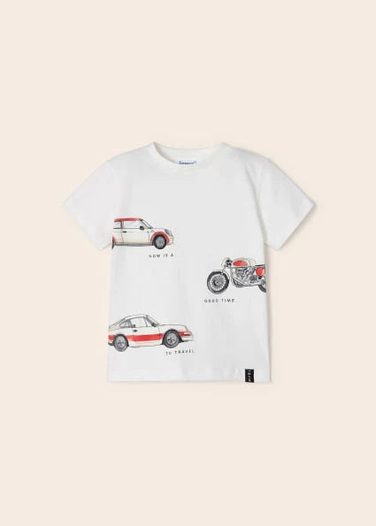 Red Cars Print Cotton T-Shirt
