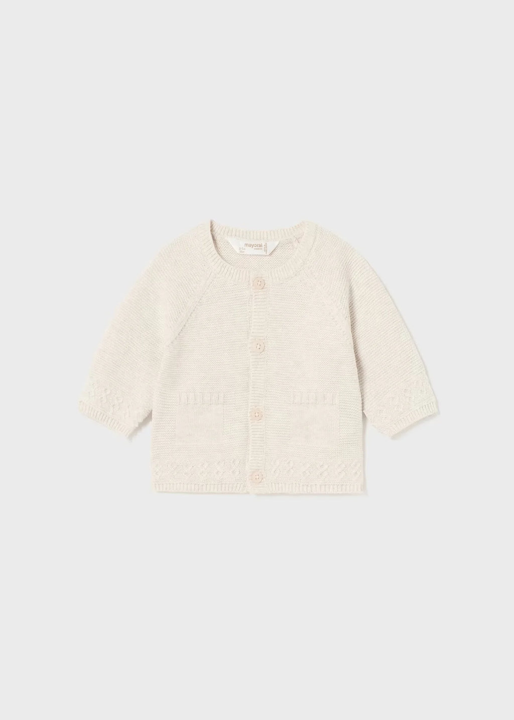 Boys Beige Cotton Cardigan