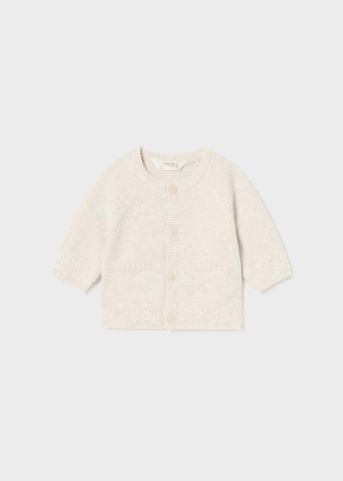 Boys Beige Cotton Cardigan