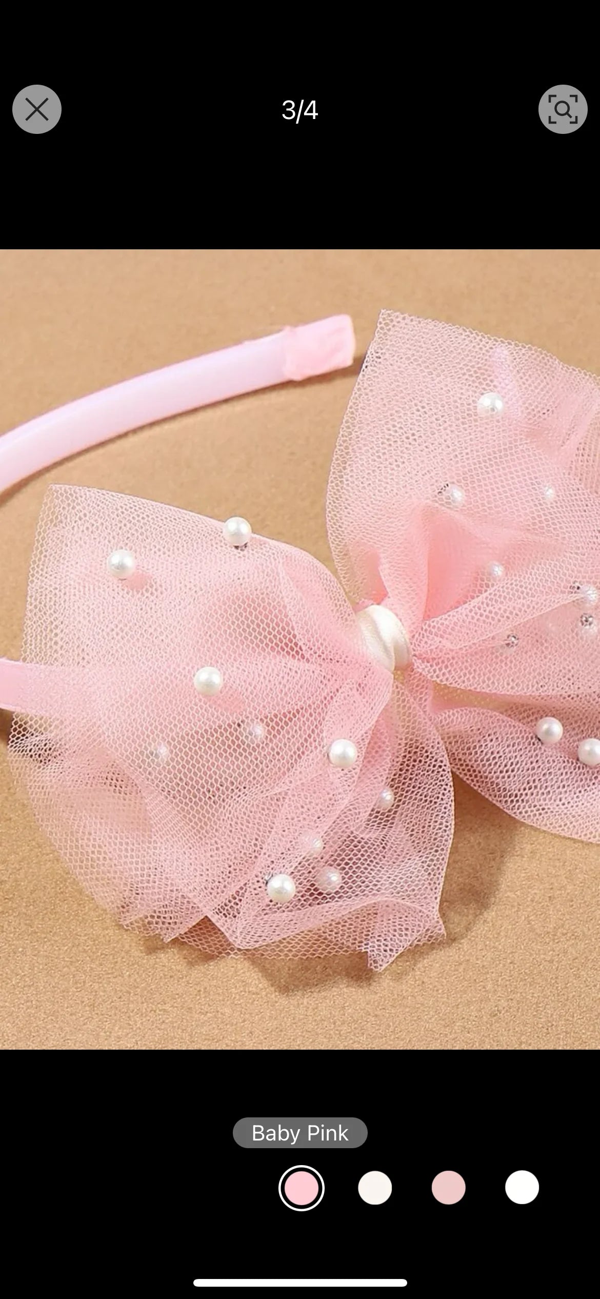 Pink Tulle & Pearl Headband
