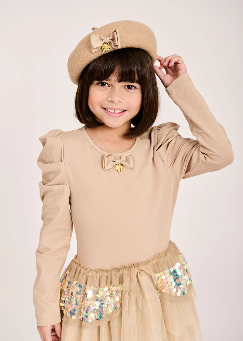 Girls Beige Beret