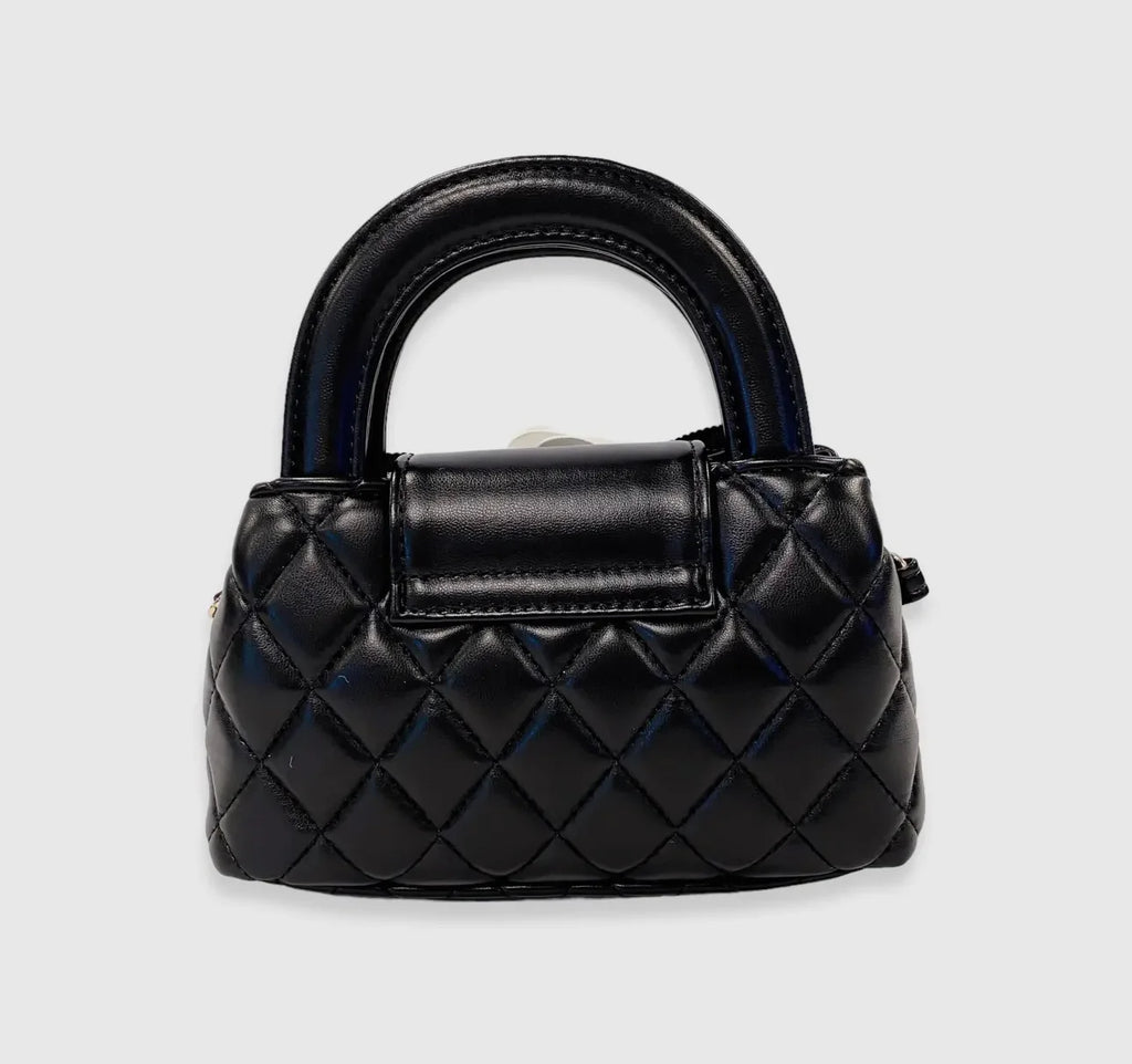 Girls Black Flower Purse