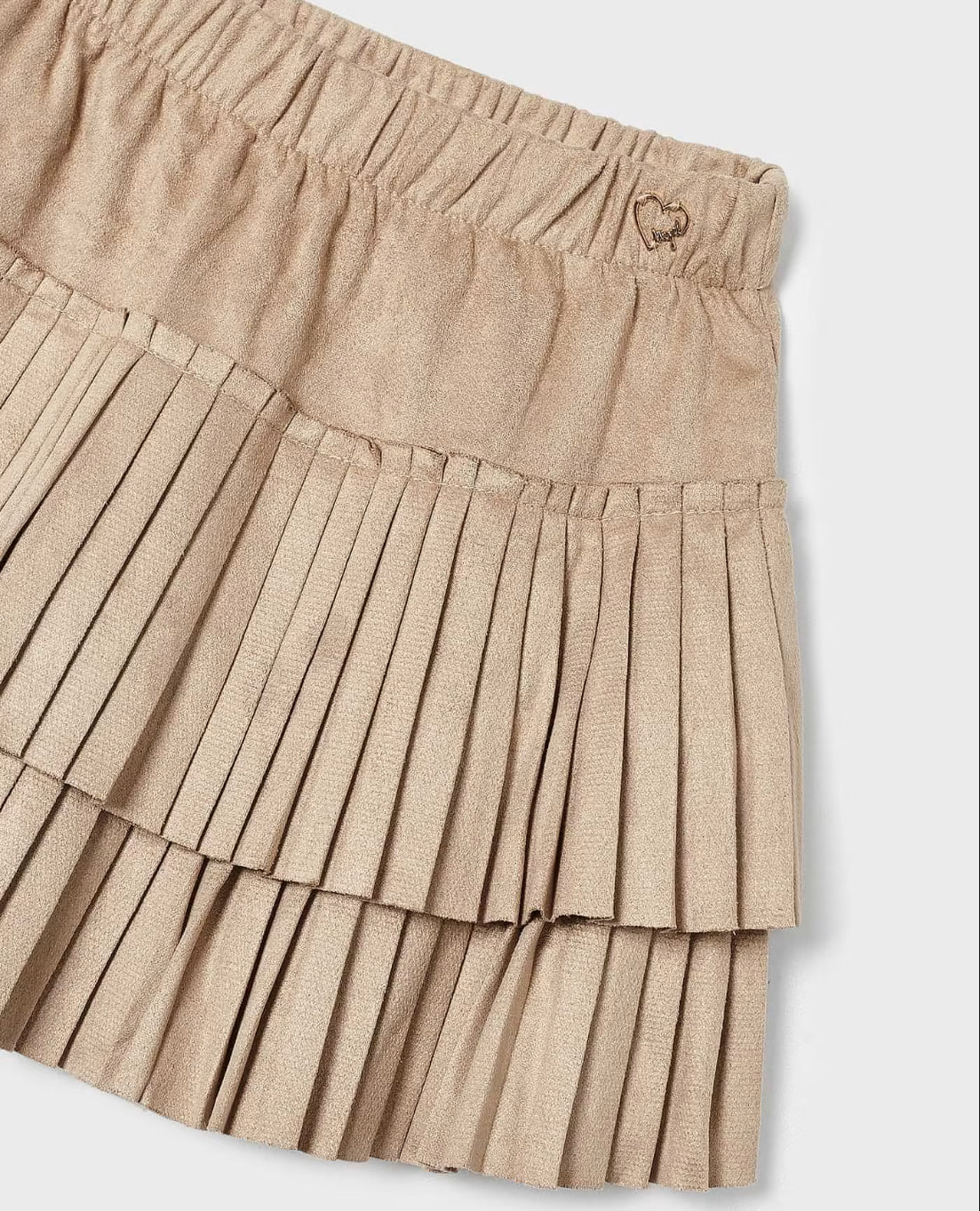 Beige Faux Suede Skirt