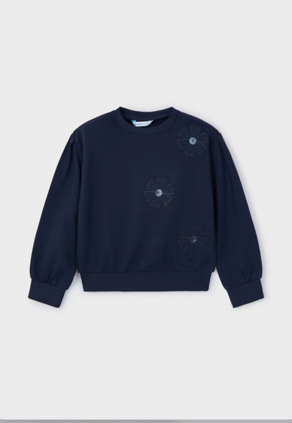 Girls Floral Applique Sweatshirt