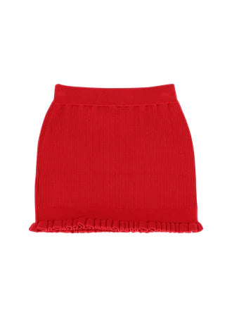 Girls Red Knit Skirt