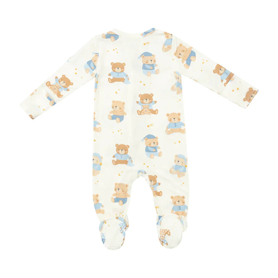 Boys Teddy Bear Bamboo Footie