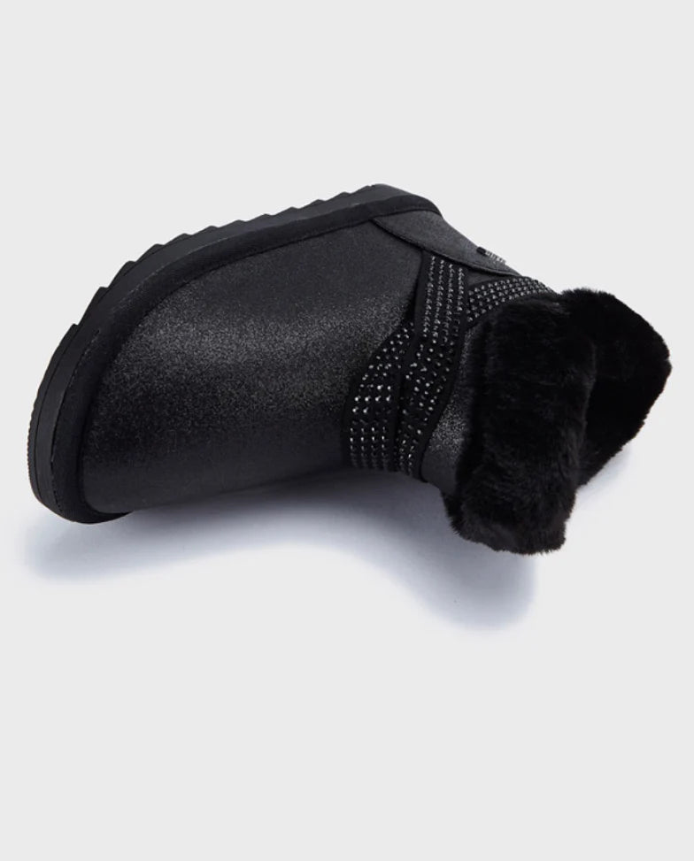 Girls Black Fur Lined Boots