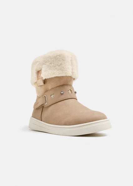 Beige Faux Fur Boots