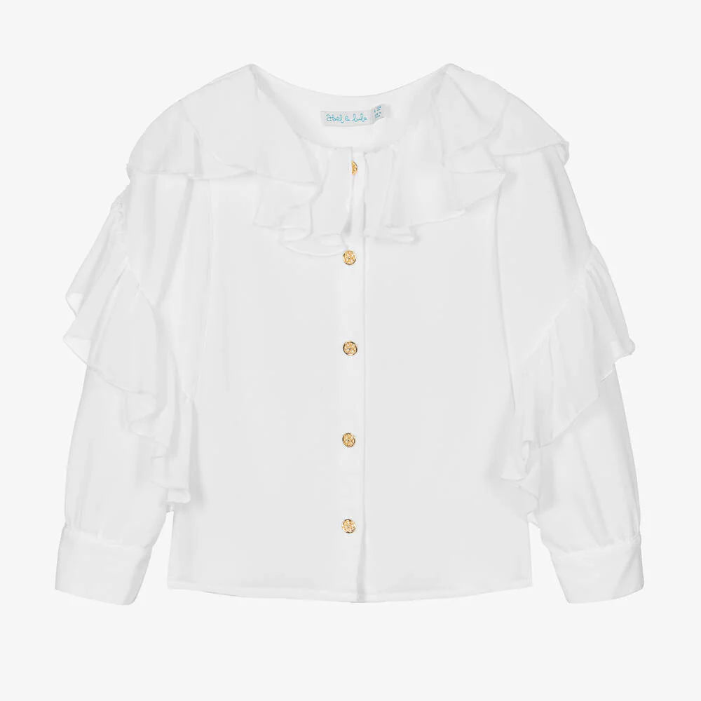 Girls White Chiffon Blouse
