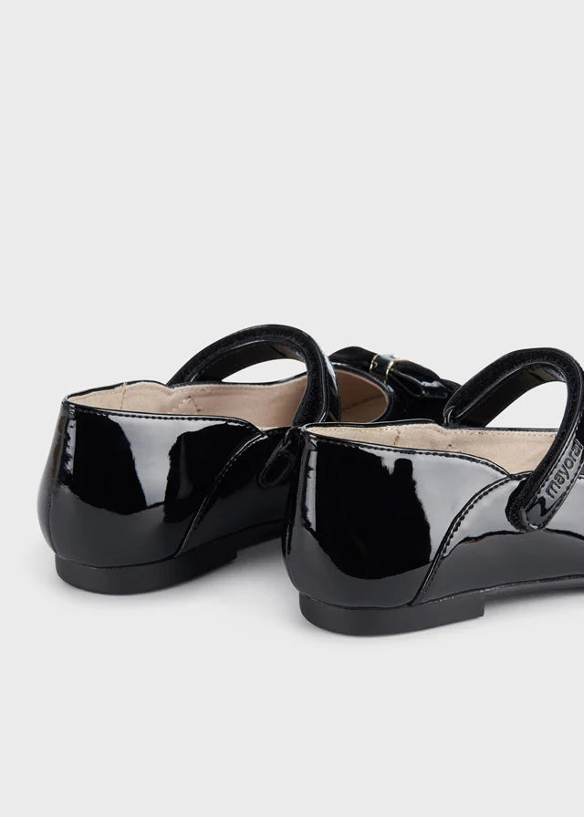 Black Patent Bow Shoes