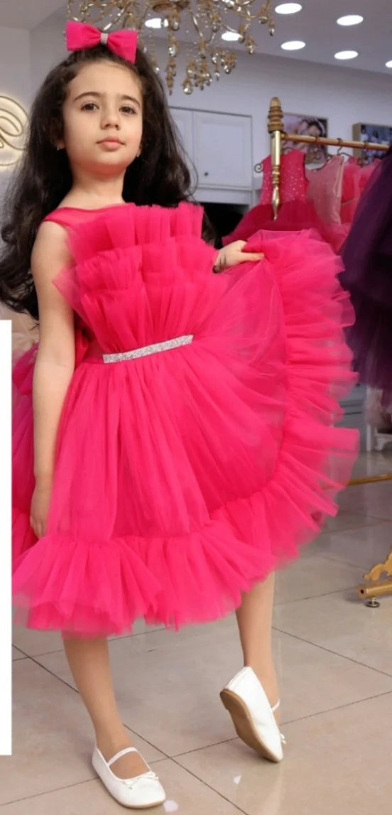 Girls Fuchsia Tulle Dress