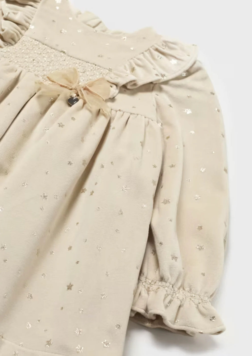 Baby Girls Beige Velvet Dress